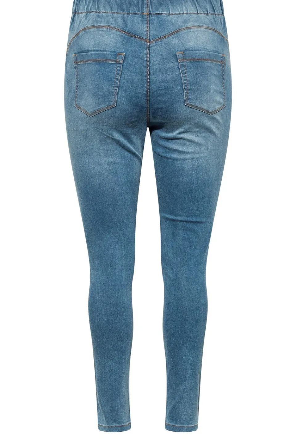 Jeans & Jeggings>YOURS For Good Curve Mid Blue Pull On Bum Shaper Lola Stretch Jeggings