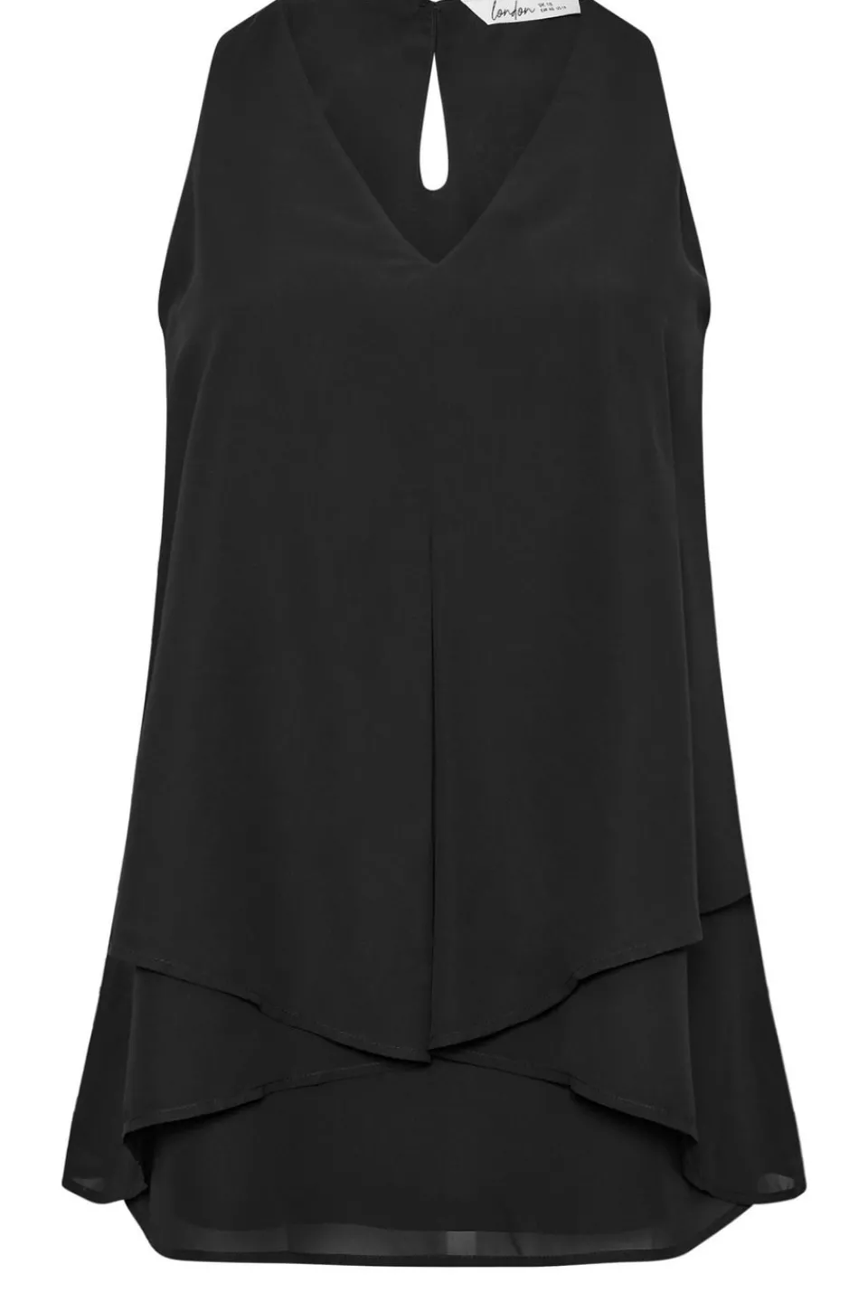 Tops>YOURS London Curve Black Layered Sleeveless Blouse