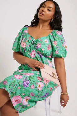 Dresses>YOURS London Curve Teal Green Floral Midi Dress