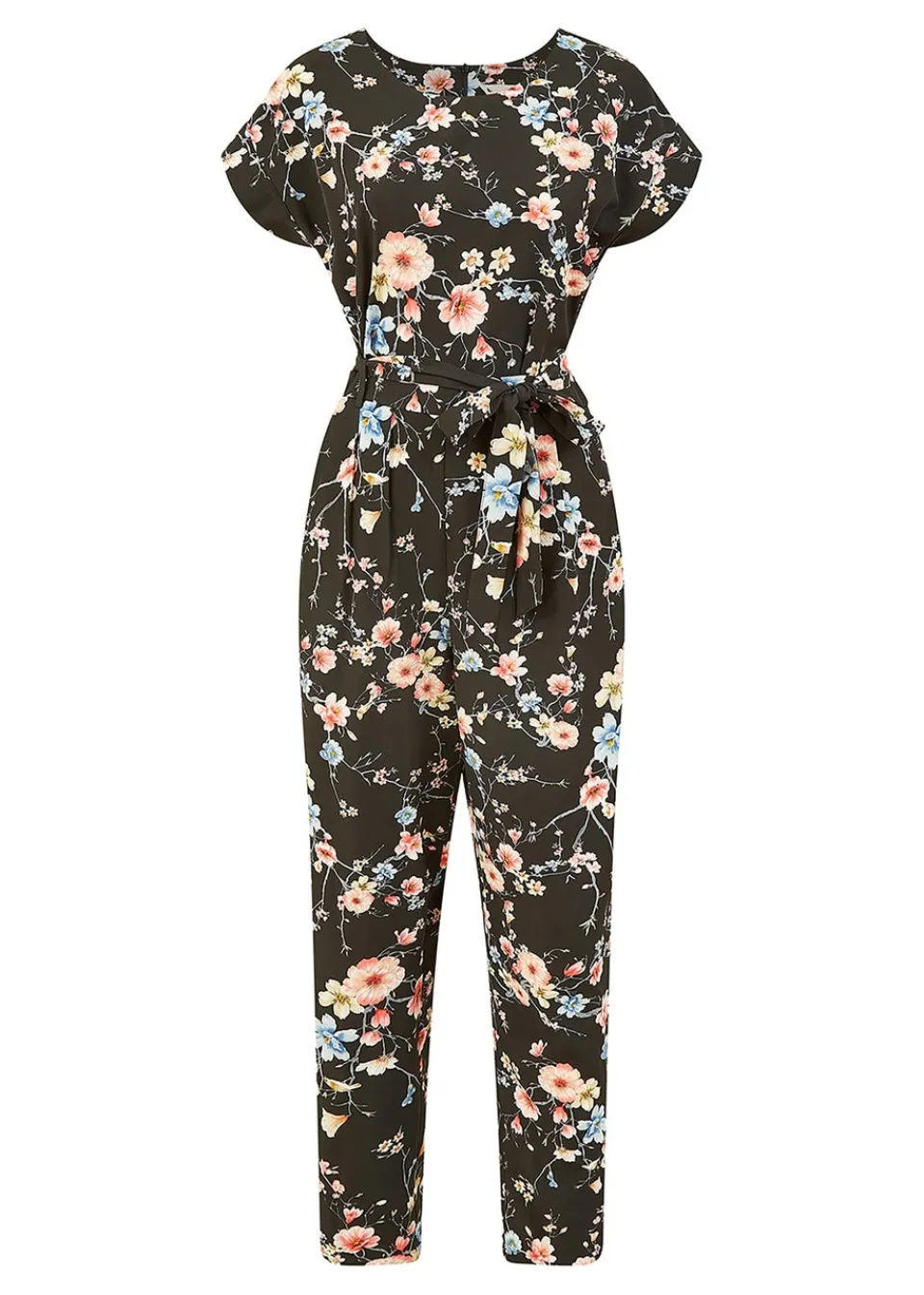 Jumpsuits & Playsuits>Yumi Black Blossom Print Jumpsuit