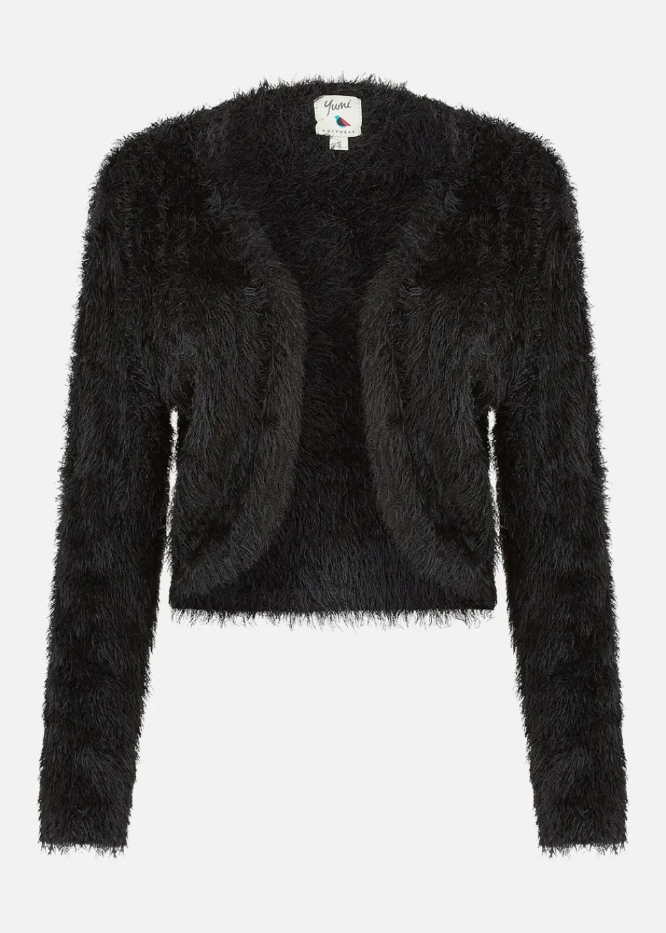 Tops>Yumi Black Eyelash Knit Bolero