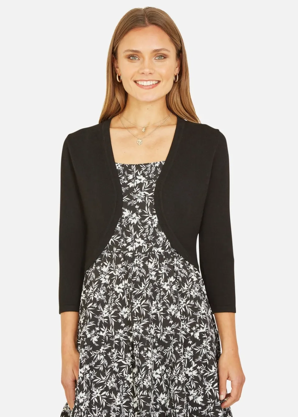 Tops>Yumi Black Knitted Curve Bolero