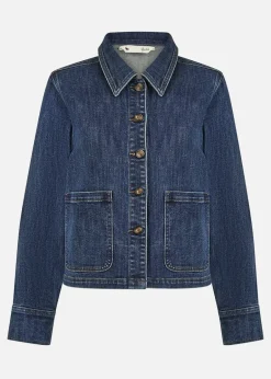Coats & Jackets>Yumi Blue Denim Jacket With Patch Pockets