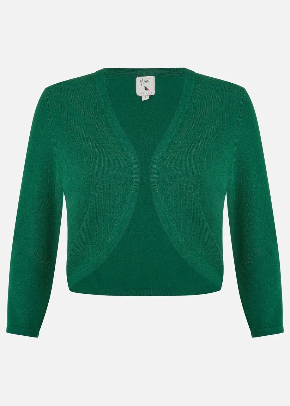 Tops>Yumi Dark Green Knitted Bolero