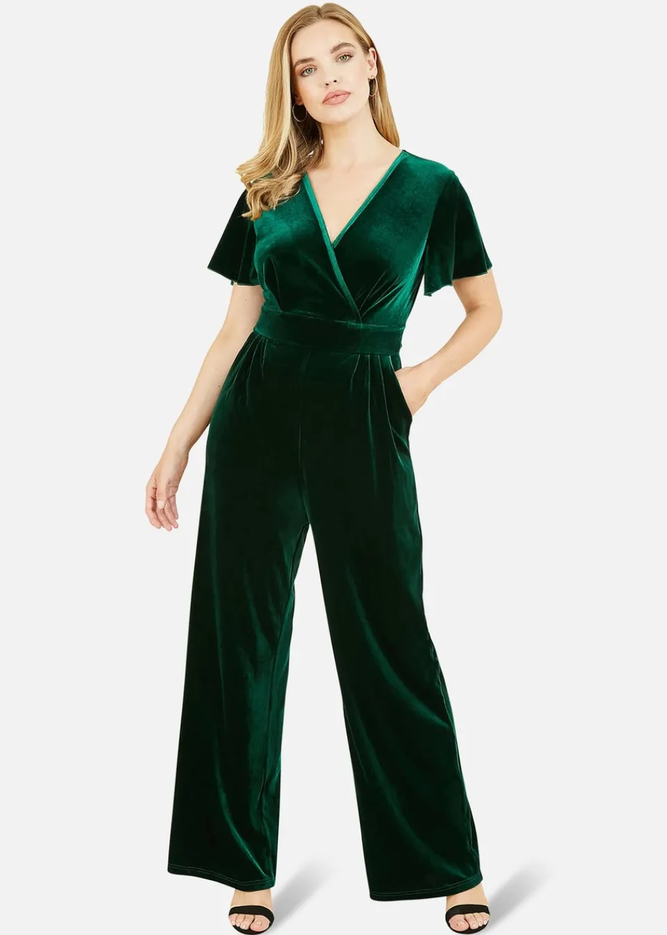 Jumpsuits & Playsuits>Yumi Green Jumpsuit With Angel Sleeves