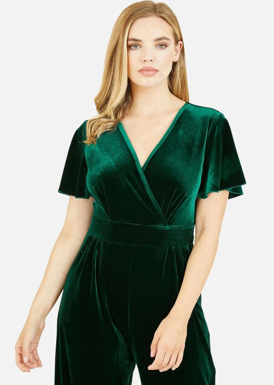 Jumpsuits & Playsuits>Yumi Green Jumpsuit With Angel Sleeves