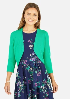 Tops>Yumi Green Knitted Curve Bolero