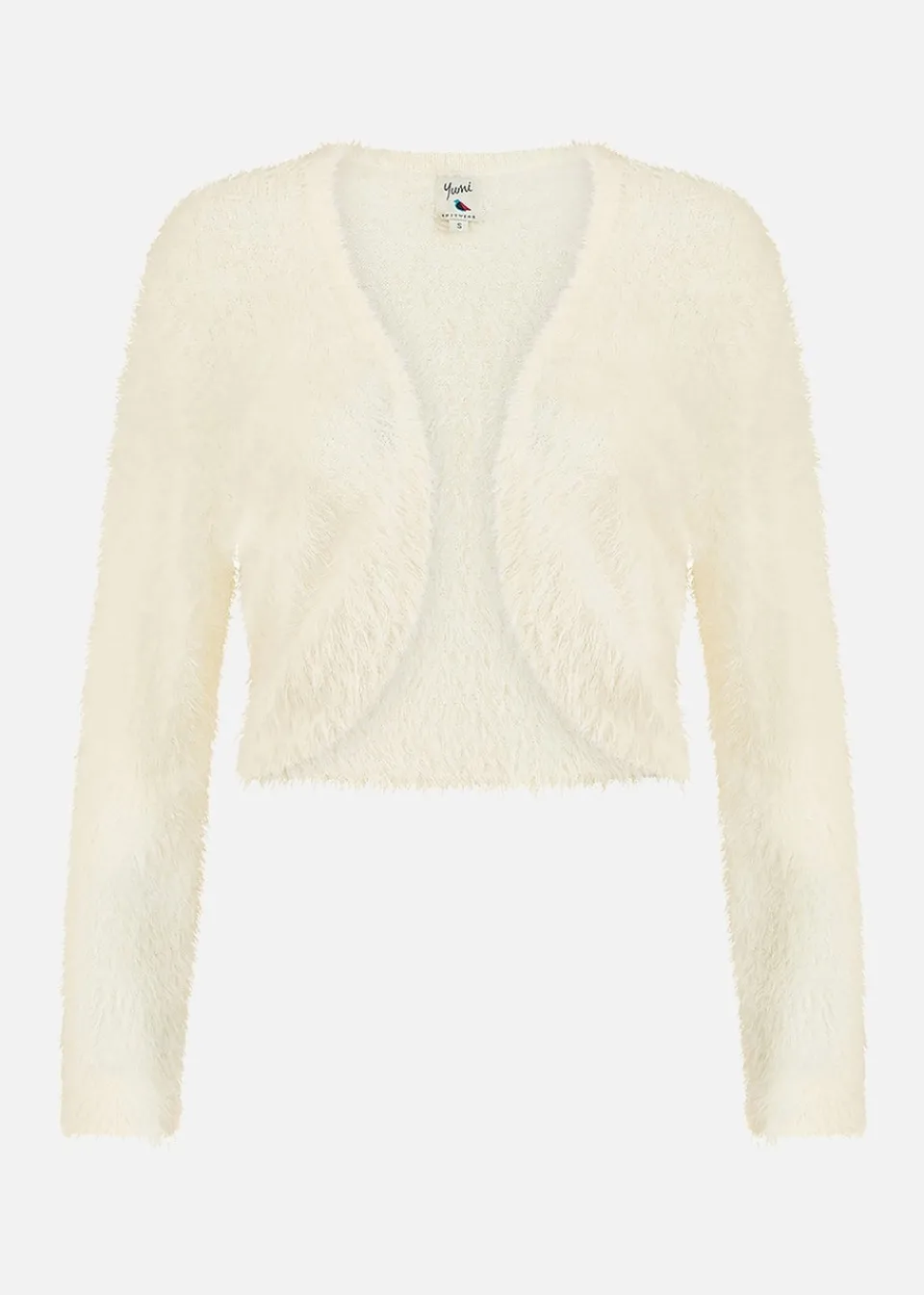 Coats & Jackets>Yumi Ivory Eyelash Knit Bolero