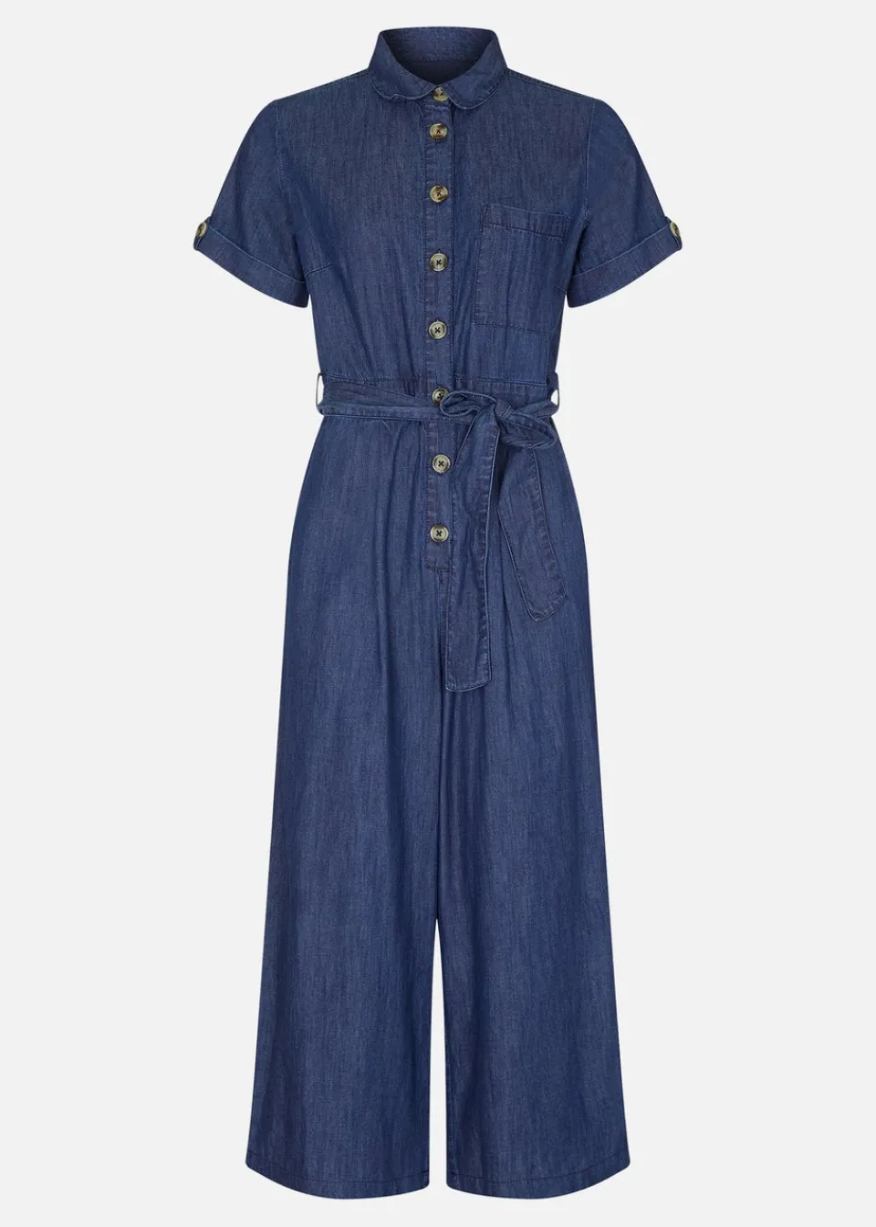 Jumpsuits & Playsuits>Yumi Navy Cotton Denim Jumpsuit