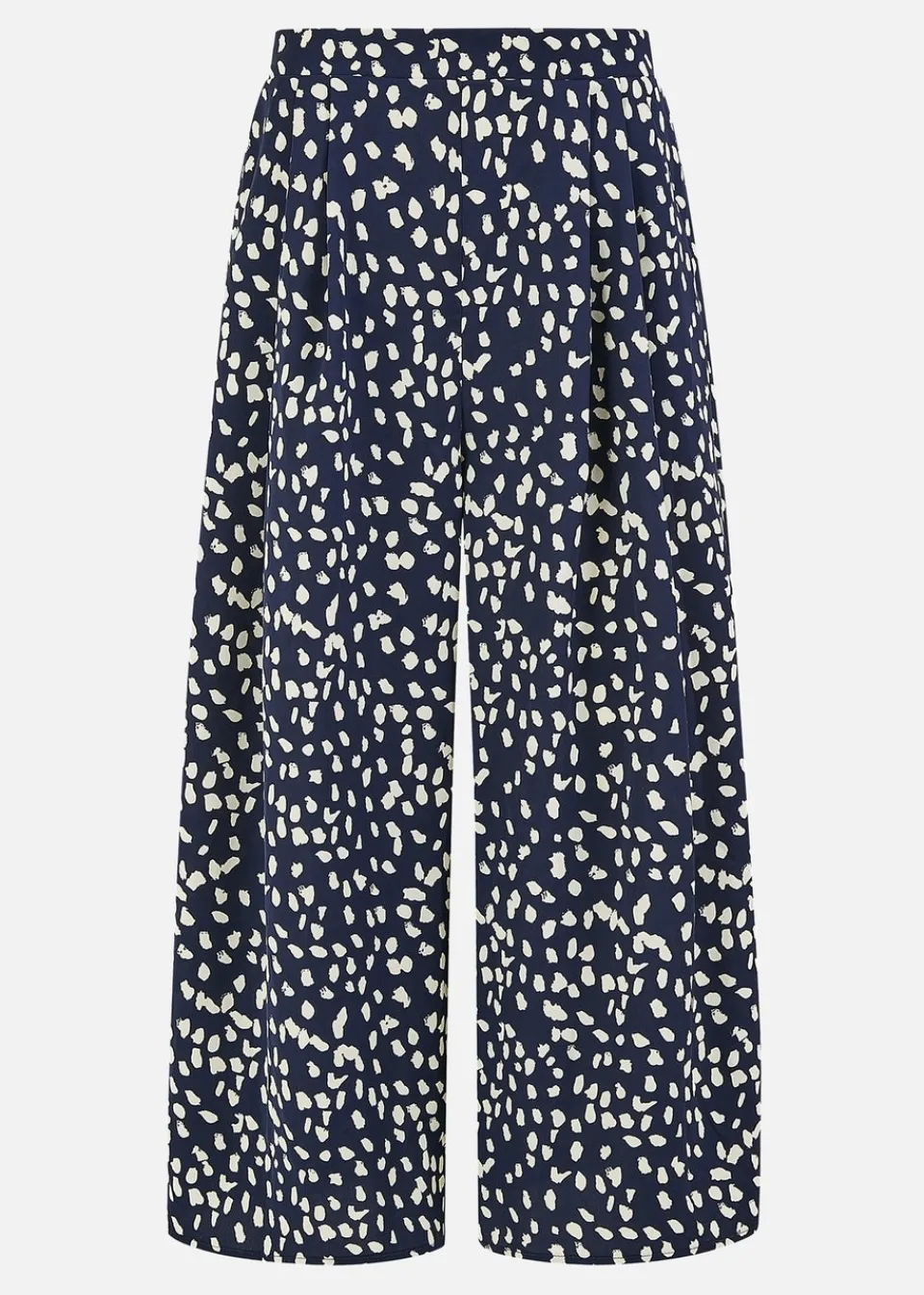 Trousers>Yumi Navy Dash Print Culottes