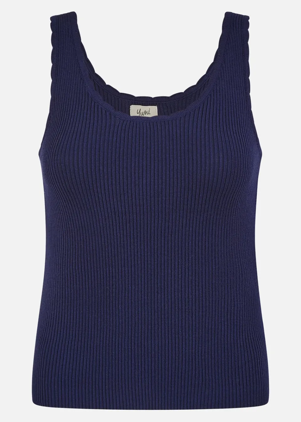 Tops>Yumi Navy Fine Knit Vest Top