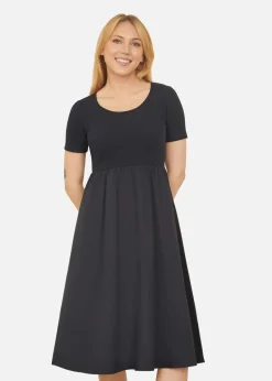 Dresses>Yumi Navy Jersey Top & Cotton Midi Dress