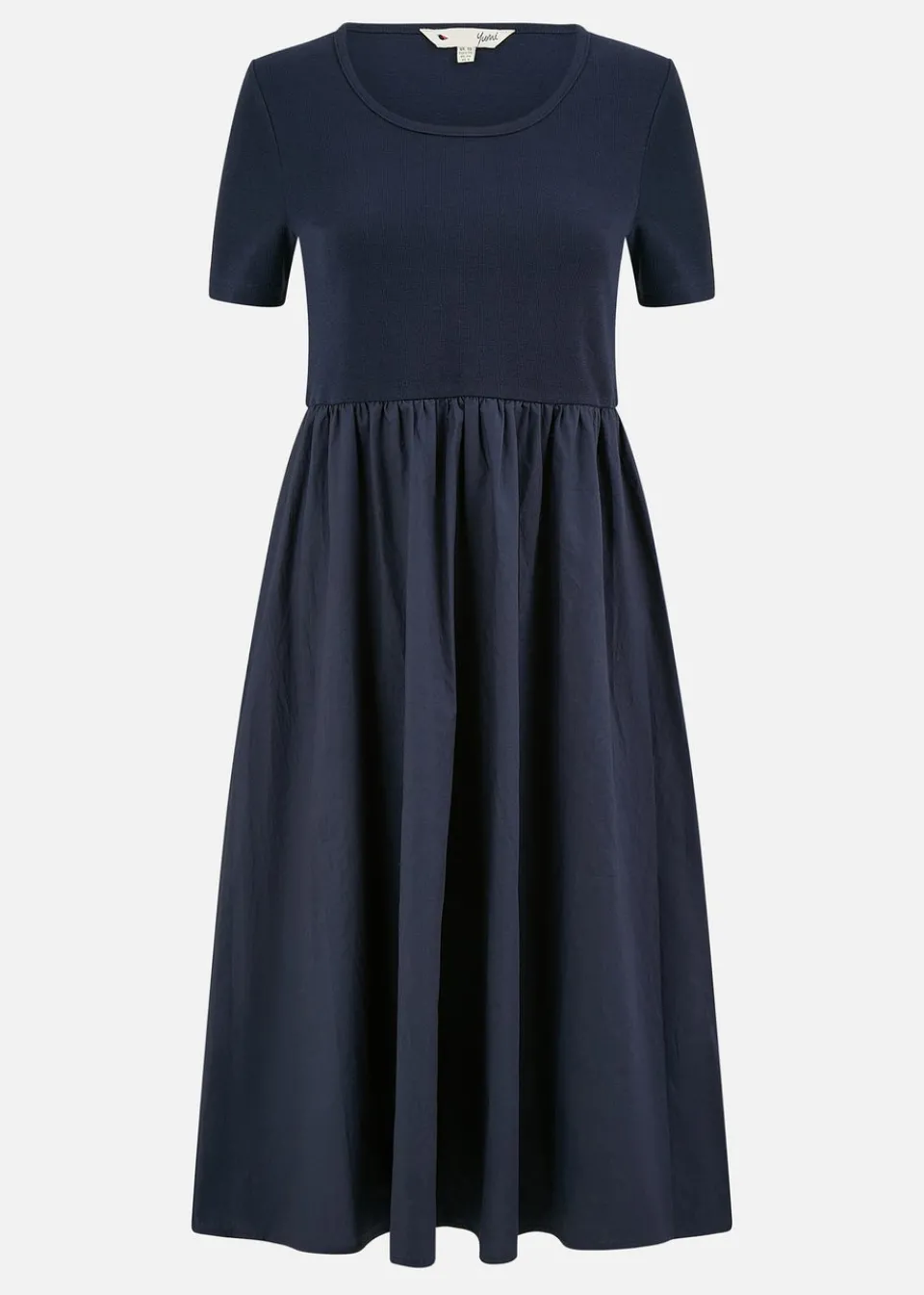 Dresses>Yumi Navy Jersey Top & Cotton Midi Dress