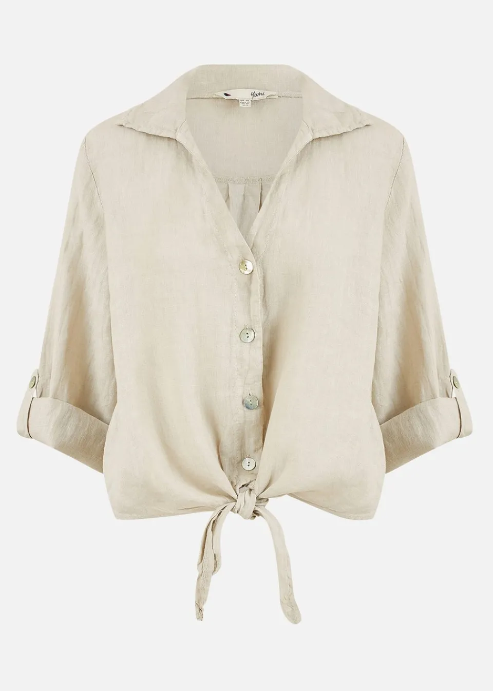 Tops>Yumi Stone Italian Linen Shirt