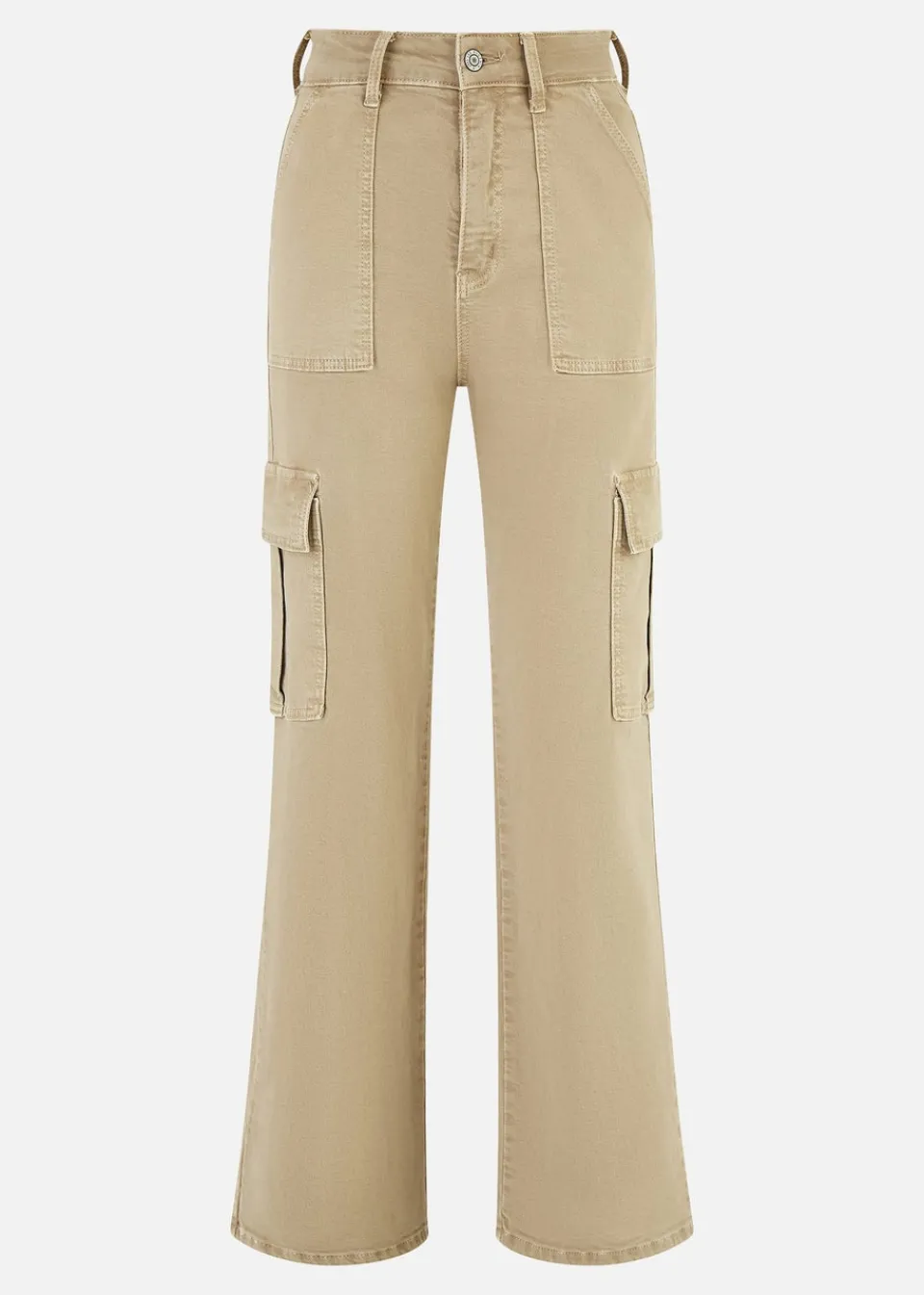 Trousers>Yumi Stone Stretch Cargo Canvas Stretch Pants