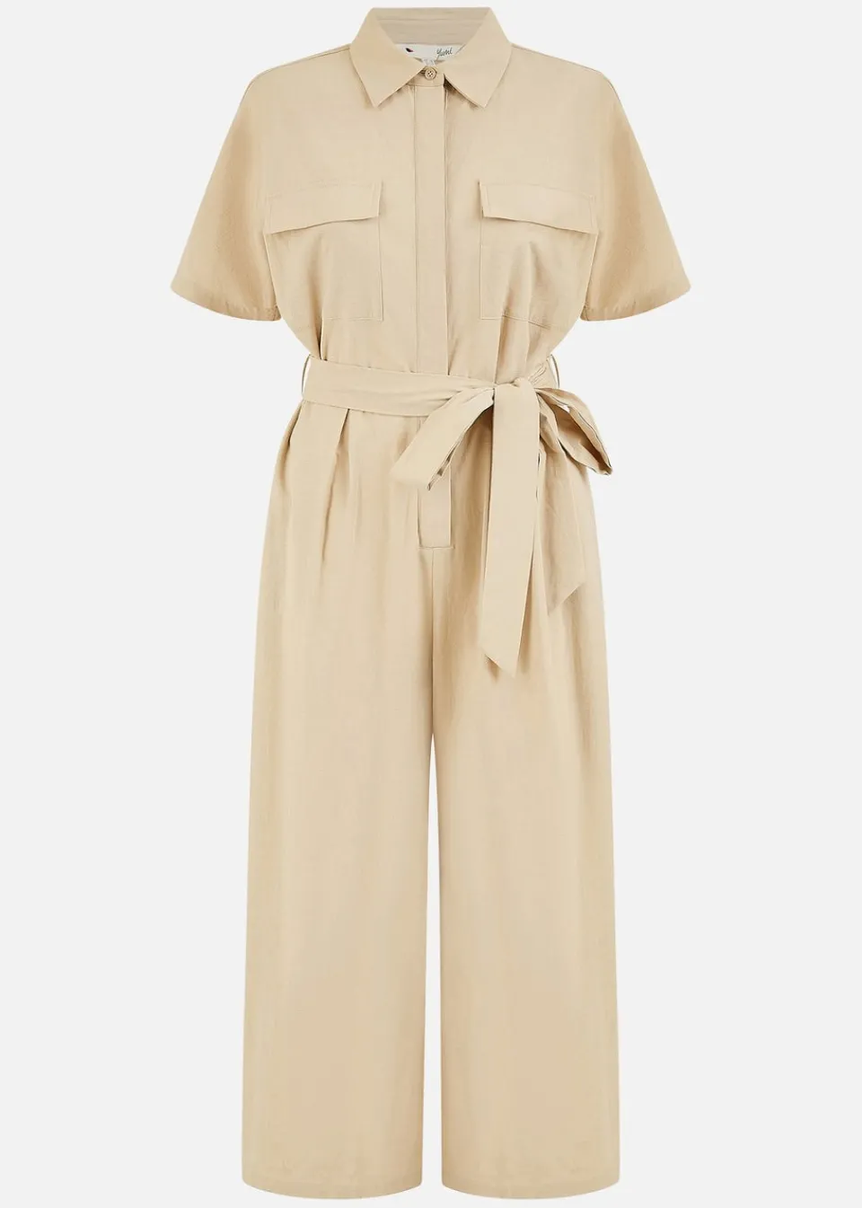 Jumpsuits & Playsuits>Yumi Utility Relaxed Fit Jumpsuit Stone