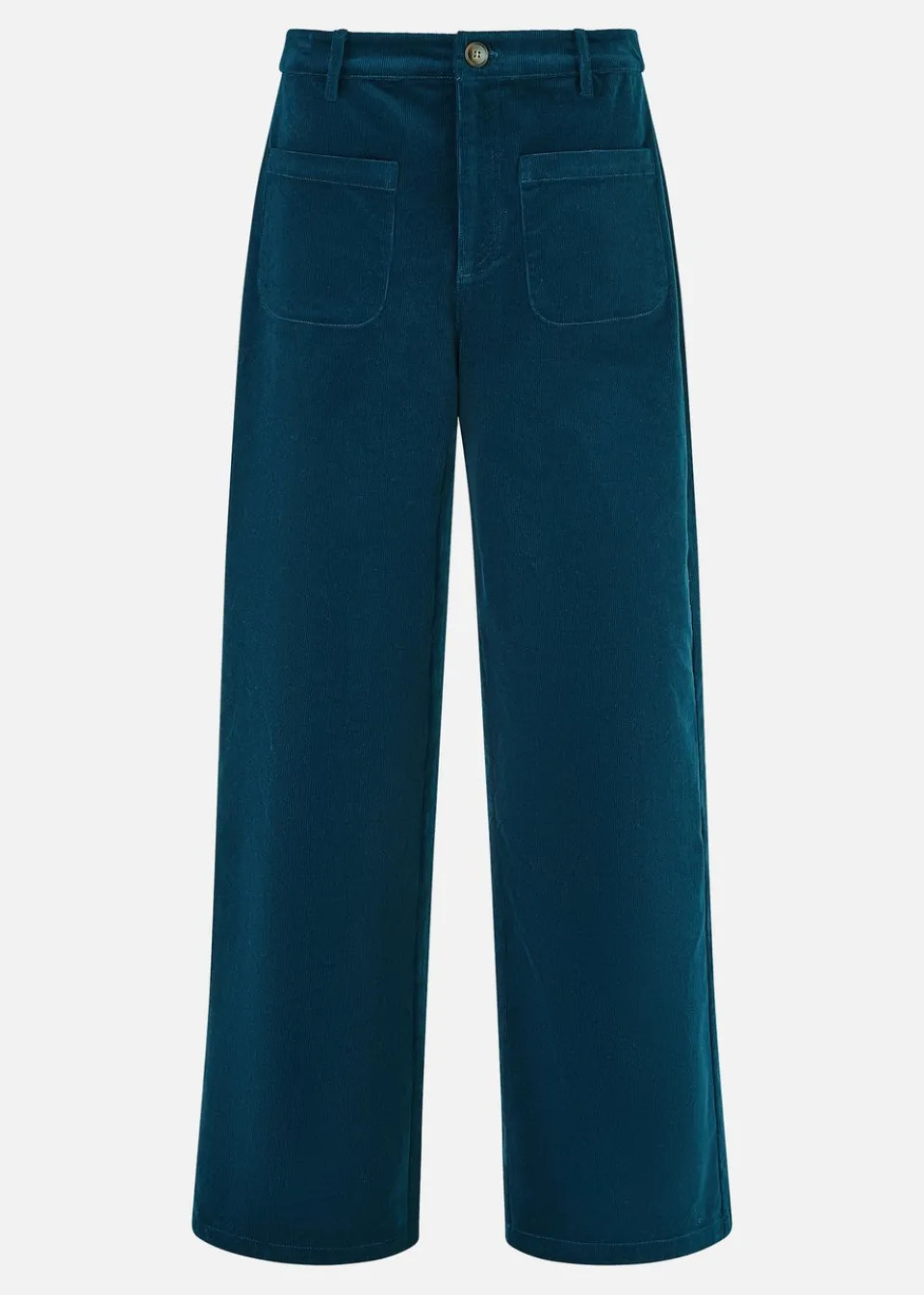 Trousers>Yumi Teal Cord Trousers With Patch Pockets